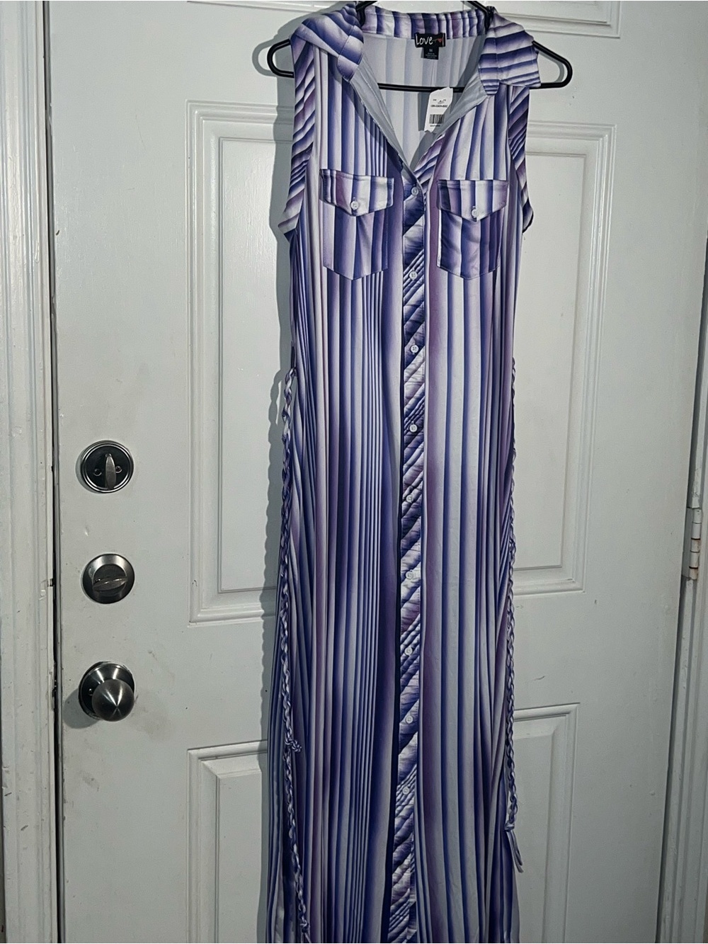 Love By Design Sleeveless Maxi Dress in Lavender and White